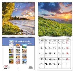 Opakowanie Kalendarz 2026 30x60 13 planszowy Pl. Krajobrazy