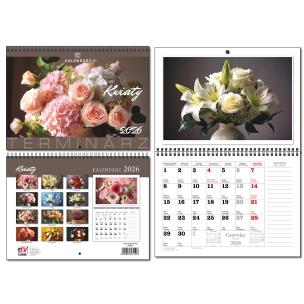 Opakowanie Kalendarz 2026 A3 terminarz 13p Kwiaty