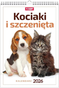 Kalendarz 2026 A3 wieloplanszowy Kociaki i szczenięta. Wydawca: O-press. Multiszop.pl Opakowanie Kalendarz 2026 A3 wieloplanszowy Kociaki i szczenięta