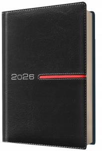 Kalendarz 2026 A4 dzienny VIP czarny. Wydawca: Evena. Multiszop.pl Opakowanie Kalendarz 2026 A4 dzienny VIP czarny