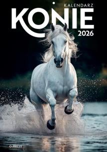 Kalendarz 2026 A4 Wieloplanszowy Konie. Wydawca: O-press. Multiszop.pl Opakowanie Kalendarz 2026 A4 Wieloplanszowy Konie