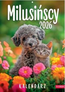 Kalendarz 2026 A4 Wieloplanszowy Milusińscy. Wydawca: O-press. Multiszop.pl Opakowanie Kalendarz 2026 A4 Wieloplanszowy Milusińscy
