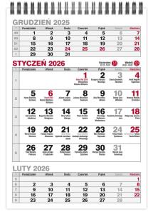 Opakowanie Kalendarz 2026 A5 biurkowy trójdzielny pionowy MIX