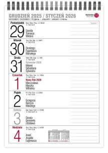 Opakowanie Kalendarz 2026 A5 biurkowy tygodniowy MIX