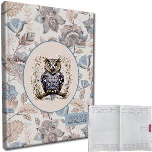 Opakowanie Kalendarz 2026 A5 tygodniowy rozkładówka Sowa Boho