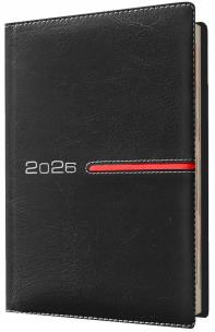 Kalendarz 2026 A6 tygodniowy czarny. Wydawca: Evena. Multiszop.pl Opakowanie Kalendarz 2026 A6 tygodniowy czarny