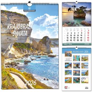 Opakowanie Kalendarz 2026 B3 13 planszowy Krajobrazy Świata