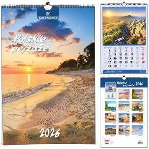 Opakowanie Kalendarz 2026 B3 13 planszowy Polskie Pejzaże