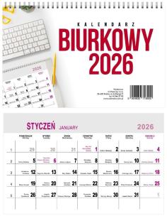 Kalendarz 2026 Biurkowy Miesięczny 24x15cm. Wydawca: O-press. Multiszop.pl Opakowanie Kalendarz 2026 Biurkowy Miesięczny 24x15cm