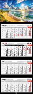 Kalendarz 2026 czterodzielny premium plaża. Wydawca: Pan Kalendarzyk. Multiszop.pl Opakowanie Kalendarz 2026 czterodzielny premium plaża