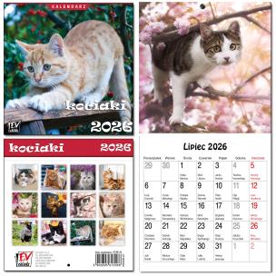 Opakowanie Kalendarz 2026 dla dzieci 16x32 13 plansz Kociaki