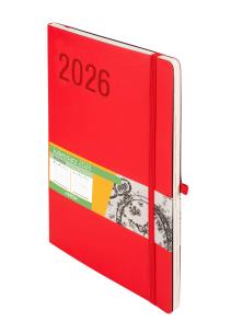 Okładka książki Kalendarz 2026 Impresja B5 TDW czerwony