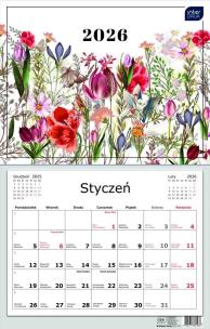 Opakowanie Kalendarz 2026 jednodzielny 32x50cm Kwiaty