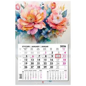 Opakowanie Kalendarz 2026 jednodzielny główka płaska Kwiaty