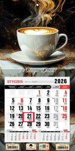 Kalendarz 2026 jednodzielny mini caffe latte. Wydawca: Pan Kalendarzyk. Multiszop.pl Opakowanie Kalendarz 2026 jednodzielny mini caffe latte