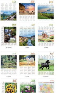 Opakowanie Kalendarz 2026 Jednoplanszowy MIX 1 (15szt)
