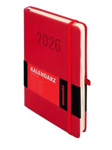 Okładka książki Kalendarz 2026 Memofix A5 DNS czerwony