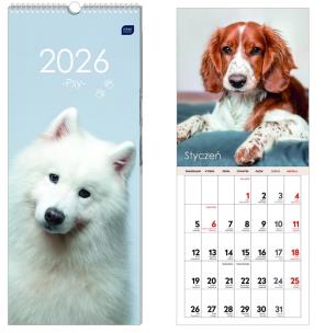 Opakowanie Kalendarz 2026 paskowy 17x41cm Psy