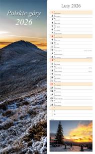 Kalendarz 2026 paskowy Polskie góry. Wydawca: Radwan. Multiszop.pl Opakowanie Kalendarz 2026 paskowy Polskie góry