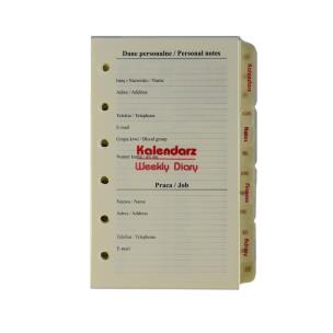 Opakowanie Kalendarz 2026 pełny Wkład do Organizera Notes Finanse Adresy 7,5x12,5 cm WKLORS-05-Set