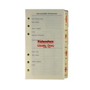 Opakowanie Kalendarz 2026 Pełny Wkład do Organizera Notes Finanse Adresy 9,5x17,2cm