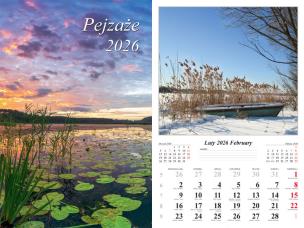Kalendarz 2026 ścienny 13-k Pejzaże. Wydawca: Radwan. Multiszop.pl Opakowanie Kalendarz 2026 ścienny 13-k Pejzaże