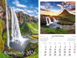 Kalendarz 2026 ścienny 13-k Wodospady. Wydawca: Radwan. Multiszop.pl Opakowanie Kalendarz 2026 ścienny 13-k Wodospady