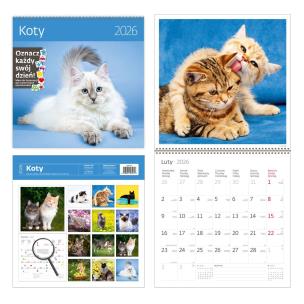 Opakowanie Kalendarz 2026 ścienny 30x30 Koty HELMA