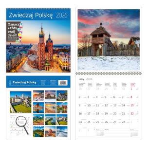 Opakowanie Kalendarz 2026 ścienny 30x30 Zwiedzaj Polskę HELMA