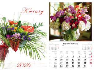 Kalendarz 2026 ścienny 7-k Kwiaty. Wydawca: Radwan. Multiszop.pl Opakowanie Kalendarz 2026 ścienny 7-k Kwiaty