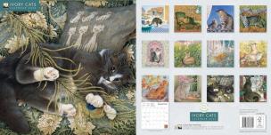 Opakowanie Kalendarz 2026 ścienny kwadrat Koty Ivory