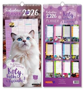 Opakowanie Kalendarz 2026 ścienny planer Koty