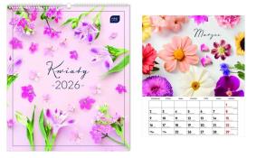 Opakowanie Kalendarz 2026 ścienny planszowy 33,5x40cm Kwiaty
