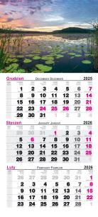 Opakowanie Kalendarz 2026 ścienny trójdzielny Jezioro