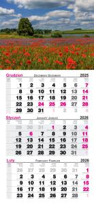 Opakowanie Kalendarz 2026 ścienny trójdzielny Maki