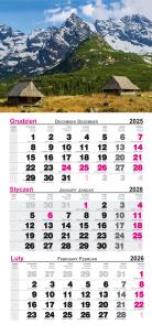 Opakowanie Kalendarz 2026 ścienny trójdzielny Tatry