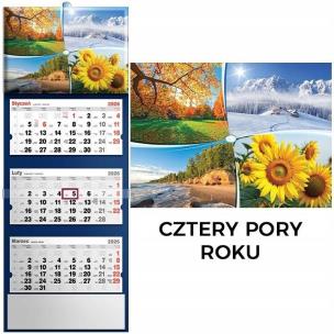 Kalendarz 2026 trójdzielny cztery pory roku. Wydawca: Evena. Multiszop.pl Opakowanie Kalendarz 2026 trójdzielny cztery pory roku