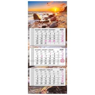 Opakowanie Kalendarz 2026 trójdzielny główka płaska Bałtyk