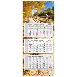 Opakowanie Kalendarz 2026 trójdzielny główka płaska Krajobrazy