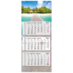 Opakowanie Kalendarz 2026 trójdzielny główka płaska Malediwy