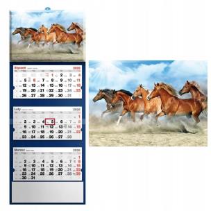 Kalendarz 2026 trójdzielny konie. Wydawca: Evena. Multiszop.pl Opakowanie Kalendarz 2026 trójdzielny konie
