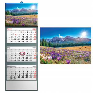 Kalendarz 2026 trójdzielny krajobraz. Wydawca: Evena. Multiszop.pl Opakowanie Kalendarz 2026 trójdzielny krajobraz