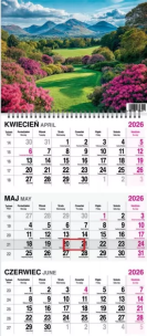 Kalendarz 2026 trójdzielny na spirali Ogród. Wydawca: O-press. Multiszop.pl Opakowanie Kalendarz 2026 trójdzielny na spirali Ogród