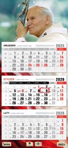Opakowanie Kalendarz 2026 trójdzielny płaska główka JP II