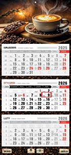 Opakowanie Kalendarz 2026 trójdzielny płaska główka kawa