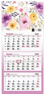 Opakowanie Kalendarz 2026 trójdzielny płaska główka MIX