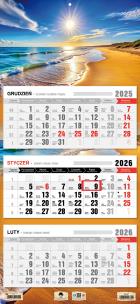 Opakowanie Kalendarz 2026 trójdzielny płaska główka morze