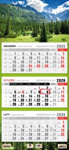 Opakowanie Kalendarz 2026 trójdzielny płaska główka tatry