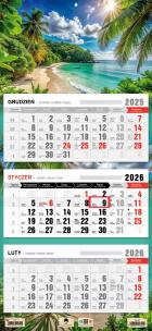 Opakowanie Kalendarz 2026 trójdzielny płaska główka tropiki