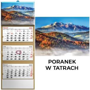 Kalendarz 2026 trójdzielny Poranek w Tatrach. Wydawca: Evena. Multiszop.pl Opakowanie Kalendarz 2026 trójdzielny Poranek w Tatrach